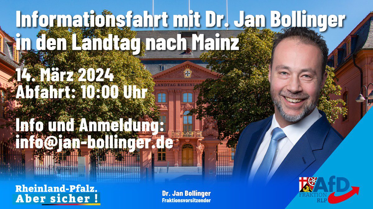 Dr. Jan Bollinger läd zur Landtagsfahrt